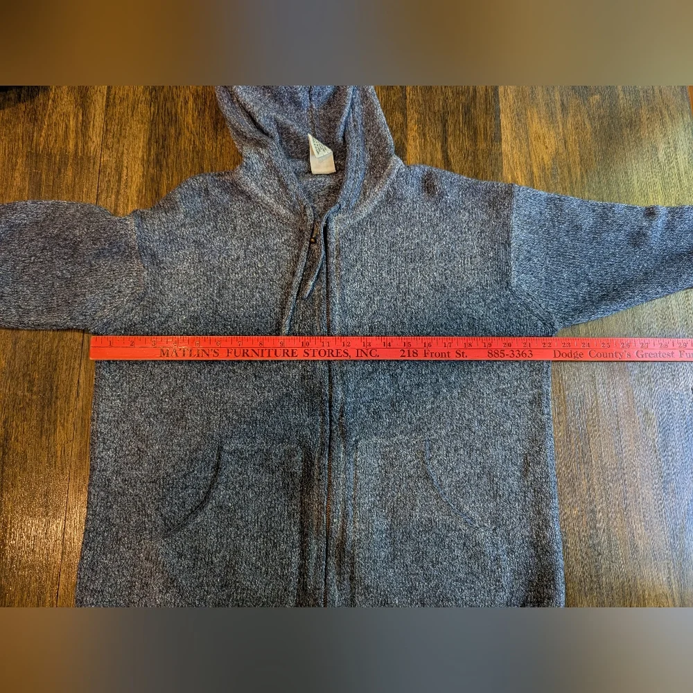 Columbia Blue Knit Cardigan with Zip‎ Front And Hood